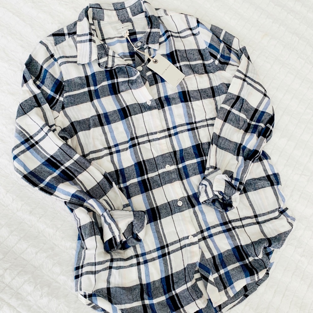 Lucky Brand // NWT soft boyfriend plaid - Picture 7 of 8